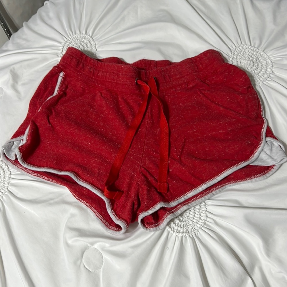 red lounge shorts